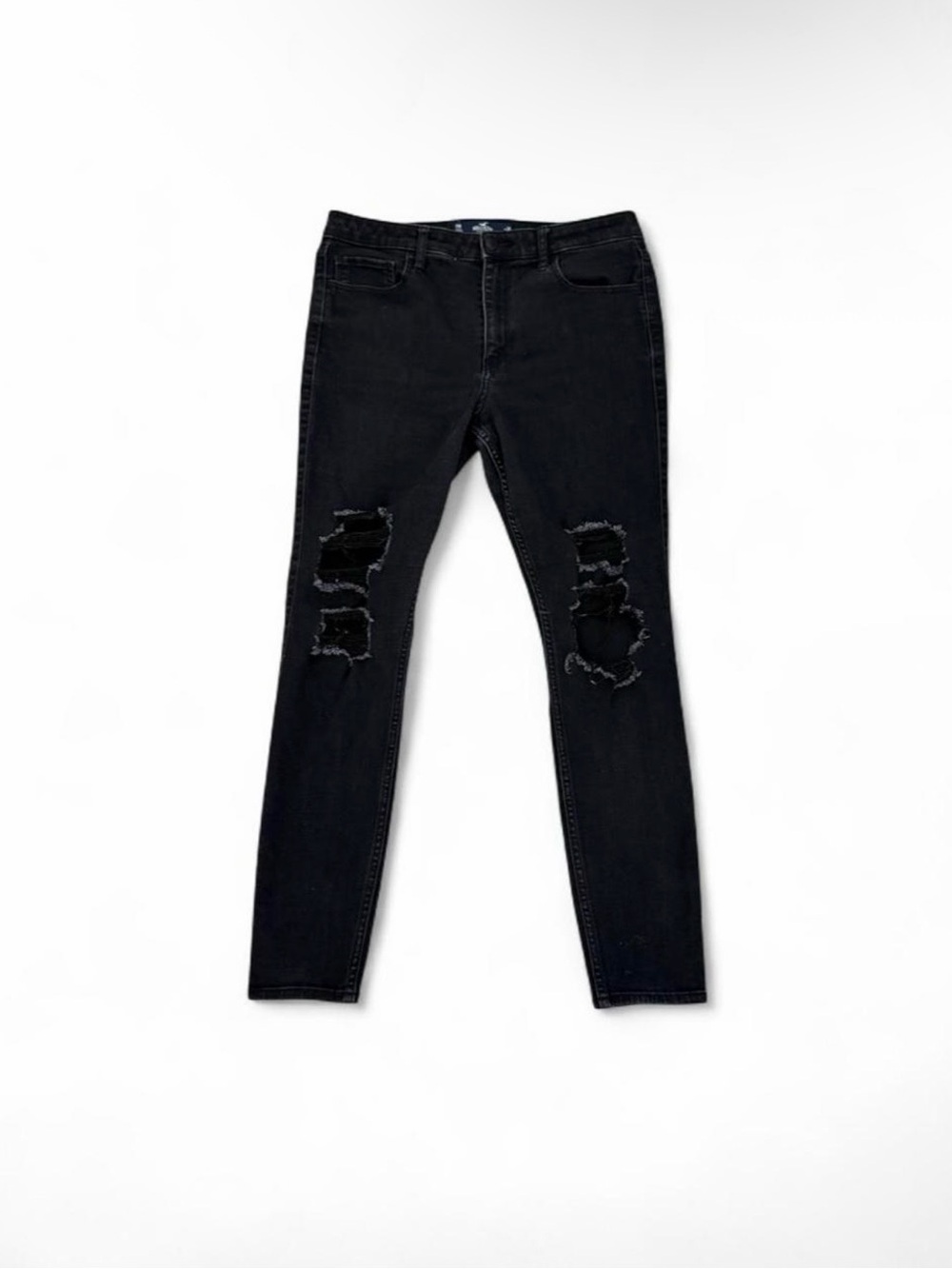 Hollister Washed Black Distressed Skinny Jeans